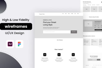 design low and high fidelity wireframes design for website