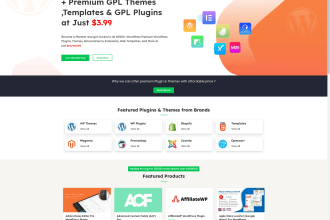 create a gpl woocommerce store website with products
