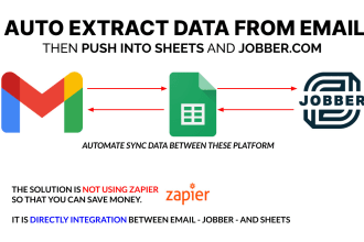 automate extract data from email with PDF, auto created new job on jobber