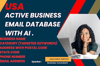 scrape USA active business email database with ai
