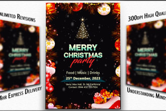 design christmas event party birthday wedding flyer postcard