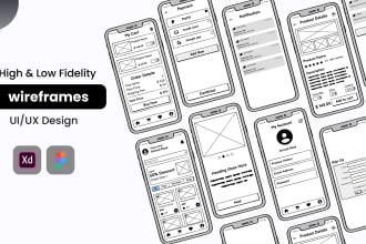 do low and high fidelity wireframes design for mobile apps