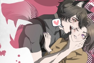 draw cover for webtoon comics manga and light novel in anime manhwa style