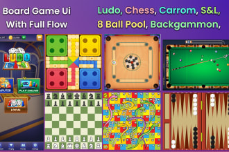 professional board game UI UX design for ludo, carrom, and more