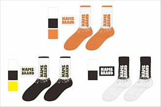 do socks design for clothing brand, merch, accessories