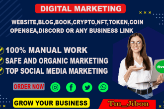 promote and advertise website, crypto, coin, discord, nft, book or web marketing