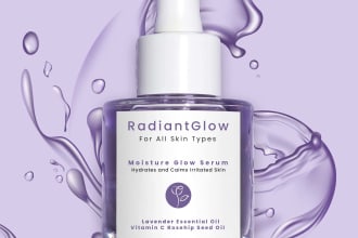 create a serum, hair oil, shampoo, cleanser, label and packaging design
