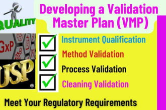write validation master plan and sops for pharmaceuticals