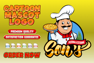 design unique cartoon logo and business mascots