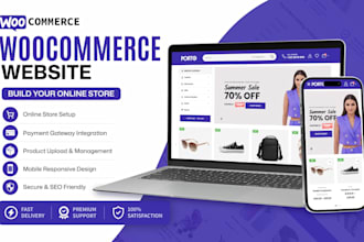 build woocommerce store and wordpress webshop