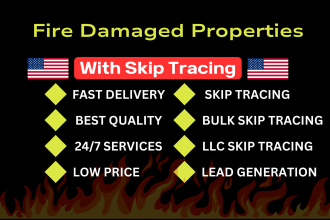 provide fire damaged properties with skip tracing