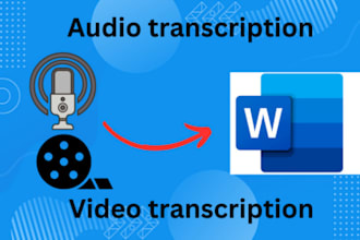be your transcriptor, transcriptionist of audio, video
