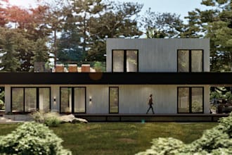 do realistic house exterior architectural 3d rendering