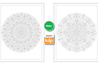 draw unique mandala coloring book pages for adult KDP books
