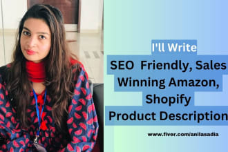 write SEO optimized amazon shopify product listings descriptions