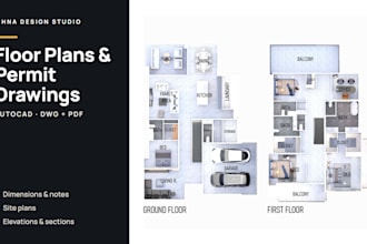 draw 2d floor plans, house plans and city permit drawings in autocad