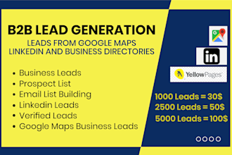 do b2b lead generation from google maps, linkedin and business directories