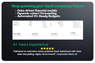 build saas financial model and cohort analytics dashboard