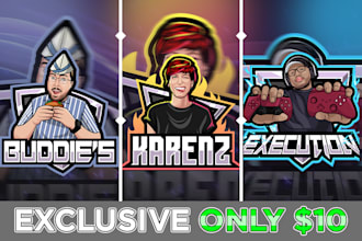 design potrait logo for gaming, twitch, youtube, etc