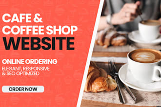 create a stylish and modern website for your coffee shop or cafe