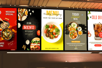do digital menu board, static tv menu, modern menu design