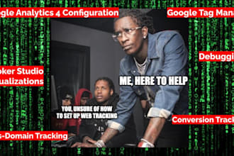 configure google analytics 4, GTM, and provide a dashboard