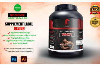 products and protein powder label design