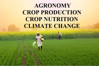 assist in agronomy, crop production, climate change, crop nutrition articles
