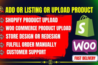 do shopify add product, product listing, product upload and order fulfillment