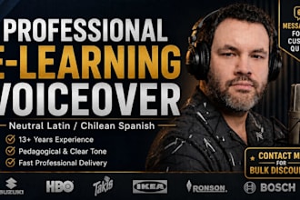 be your professional neutral spanish or chilean voice for e learning