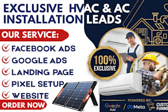 generate exclusive hvac roofing solar leads air duct hvac landing page website