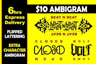 design ambigram,mirror ambigram or flipped lettering for you