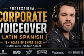 record professional corporate voice over chilean or neutral