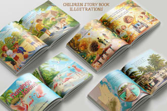 create magical children story book illustrations using ai