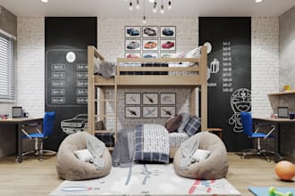 design and render kids room interior