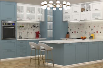 design kitchen interior in 3d and render