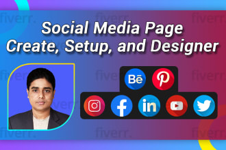 do social media page creation, setup, and design