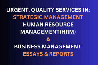 do essays, reports and projects in strategic human resource management
