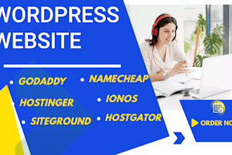 build wordpress website on godaddy, namecheap, hostinger, bluehost, siteground