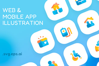 draw icons, empty states, banner illustration for web or app