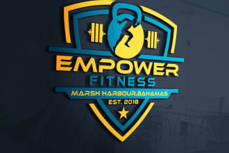 design custom shield logo for sports and fitness brands