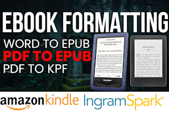convert pdf to epub and ebook formatting for kdp
