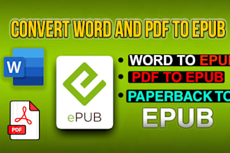 convert word and pdf to epub and do ebook formatting