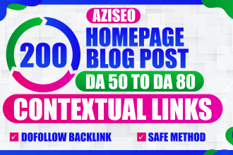 do 200 homepage blog post da 50 dofollow  contextual links