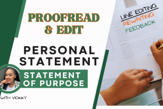 polish your personal statements or statements of purpose