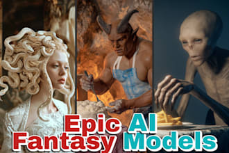 design dark fantasy ai art of mythical and horror creatures