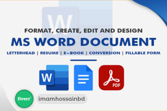 format, design and edit microsoft ms word document