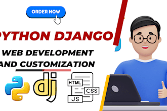 create and modify python django and HTML, CSS  web app