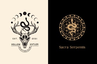 design mystical spiritual sacred geometry logo and merchandise