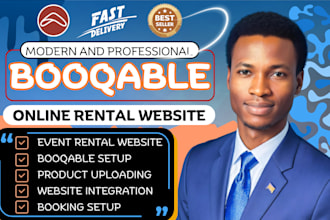 build booqable rental website design for equipment, event, car and party rental
